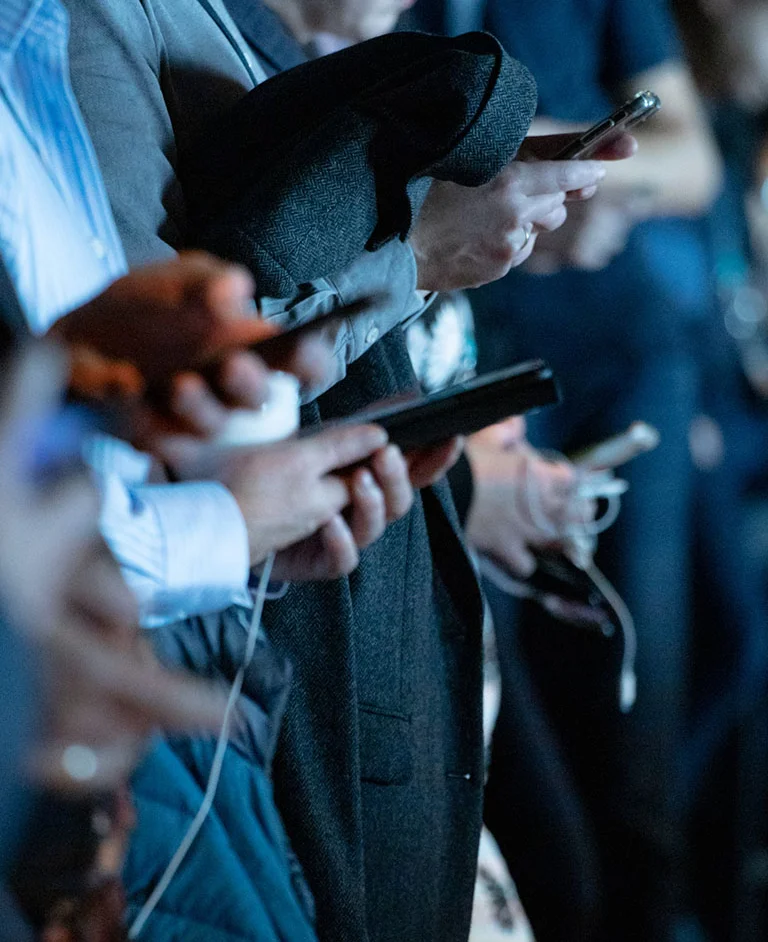 People using smartphones and connected devices